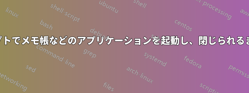 コマンドプロンプトでメモ帳などのアプリケーションを起動し、閉じられるまでブロックする