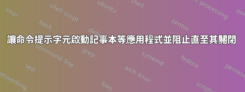 讓命令提示字元啟動記事本等應用程式並阻止直至其關閉