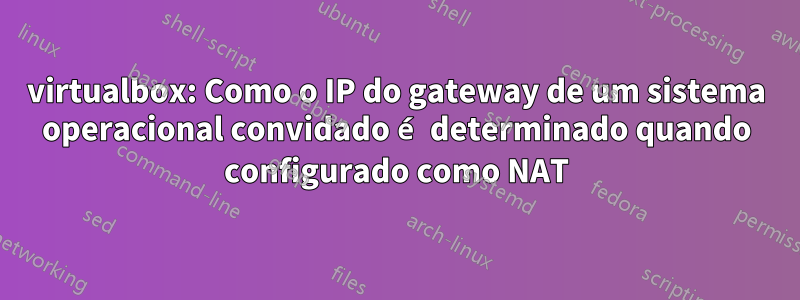 virtualbox: Como o IP do gateway de um sistema operacional convidado é determinado quando configurado como NAT