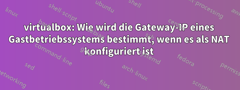 virtualbox: Wie wird die Gateway-IP eines Gastbetriebssystems bestimmt, wenn es als NAT konfiguriert ist