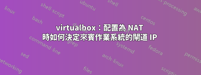 virtualbox：配置為 NAT 時如何決定來賓作業系統的閘道 IP