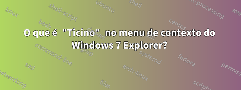 O que é "Ticino" no menu de contexto do Windows 7 Explorer?