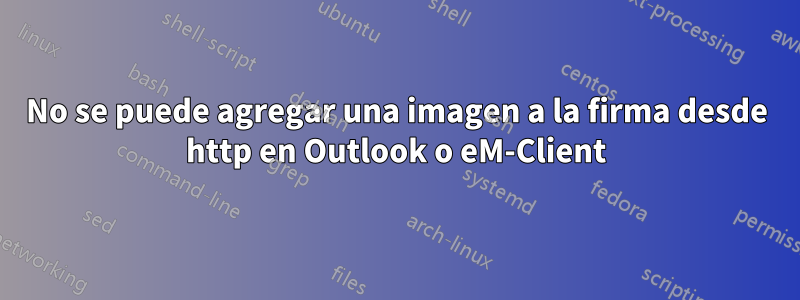 No se puede agregar una imagen a la firma desde http en Outlook o eM-Client