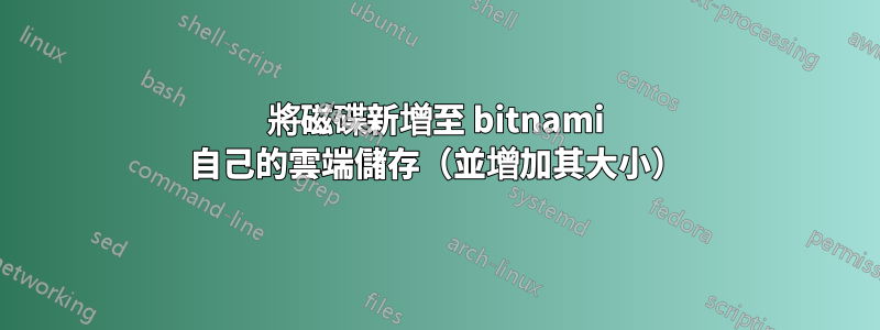 將磁碟新增至 bitnami 自己的雲端儲存（並增加其大小）