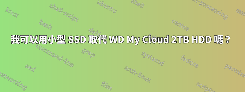 我可以用小型 SSD 取代 WD My Cloud 2TB HDD 嗎？