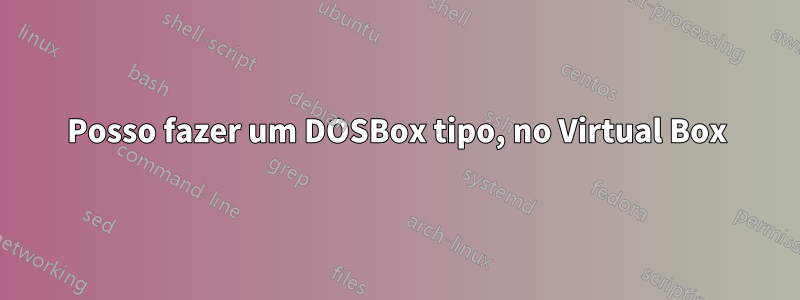 Posso fazer um DOSBox tipo, no Virtual Box