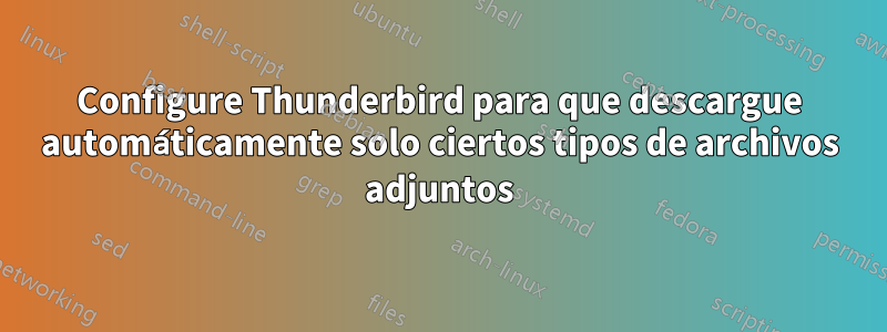 Configure Thunderbird para que descargue automáticamente solo ciertos tipos de archivos adjuntos