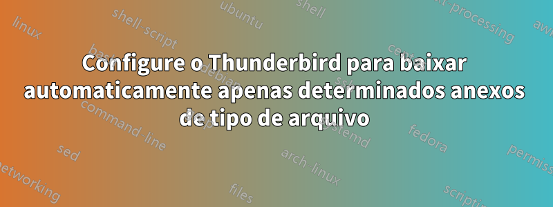 Configure o Thunderbird para baixar automaticamente apenas determinados anexos de tipo de arquivo