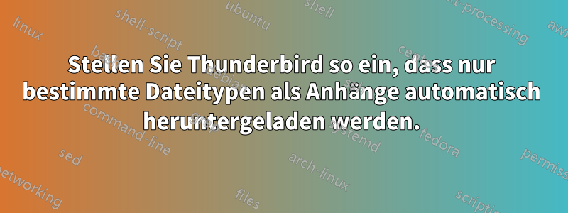 Stellen Sie Thunderbird so ein, dass nur bestimmte Dateitypen als Anhänge automatisch heruntergeladen werden.