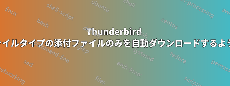 Thunderbird で特定のファイルタイプの添付ファイルのみを自動ダウンロードするように設定する