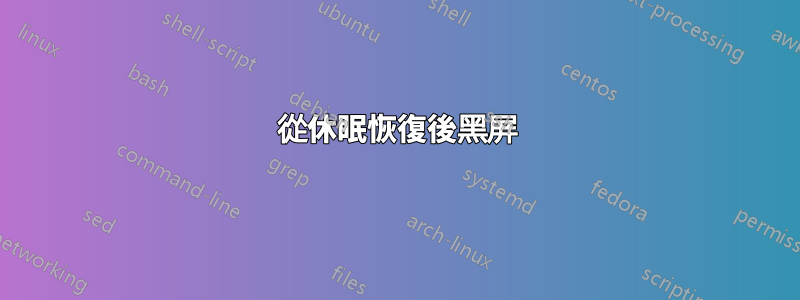 從休眠恢復後黑屏