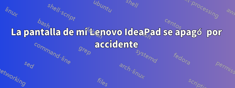 La pantalla de mi Lenovo IdeaPad se apagó por accidente