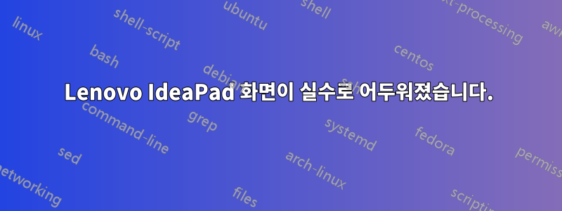 Lenovo IdeaPad 화면이 실수로 어두워졌습니다.