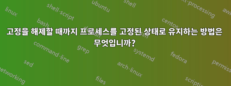 고정을 해제할 때까지 프로세스를 고정된 상태로 유지하는 방법은 무엇입니까?