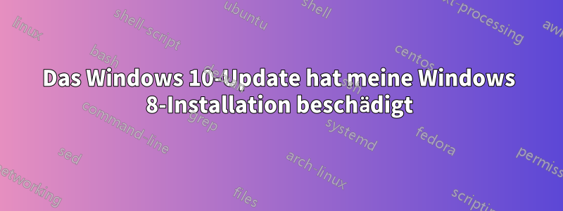 Das Windows 10-Update hat meine Windows 8-Installation beschädigt