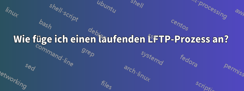 Wie füge ich einen laufenden LFTP-Prozess an?