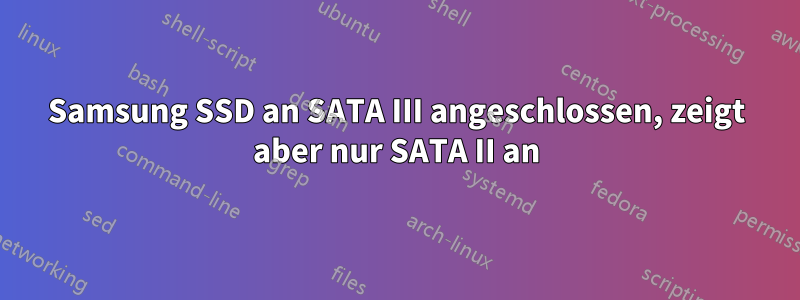 Samsung SSD an SATA III angeschlossen, zeigt aber nur SATA II an