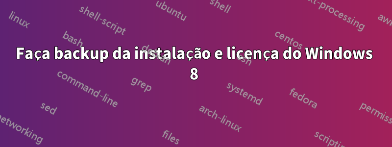 Faça backup da instalação e licença do Windows 8