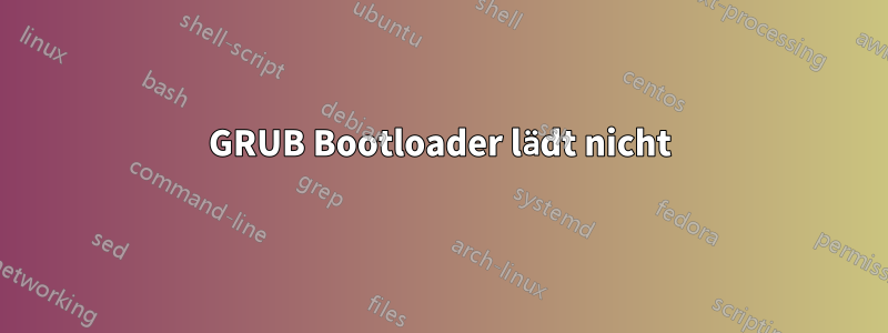 GRUB Bootloader lädt nicht