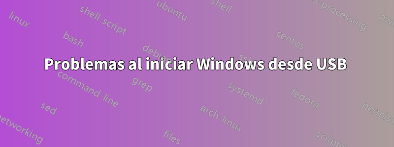 Problemas al iniciar Windows desde USB