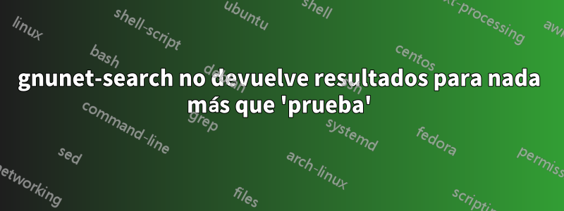 gnunet-search no devuelve resultados para nada más que 'prueba'