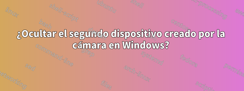 ¿Ocultar el segundo dispositivo creado por la cámara en Windows?