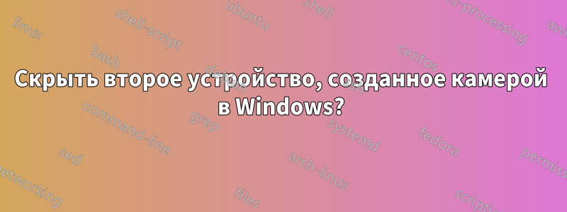 Скрыть второе устройство, созданное камерой в Windows?