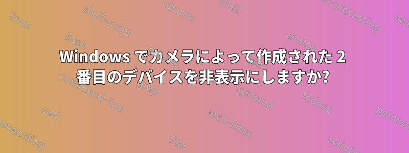 Windows でカメラによって作成された 2 番目のデバイスを非表示にしますか?