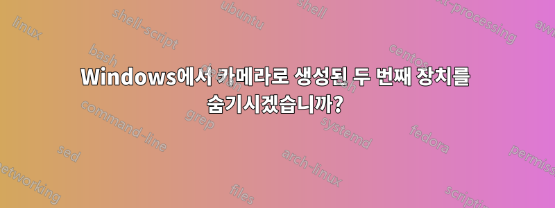 Windows에서 카메라로 생성된 두 번째 장치를 숨기시겠습니까?