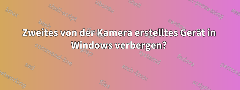 Zweites von der Kamera erstelltes Gerät in Windows verbergen?