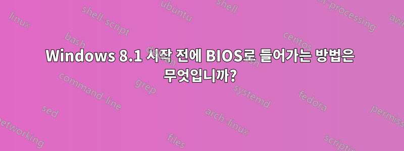 Windows 8.1 시작 전에 BIOS로 들어가는 방법은 무엇입니까?