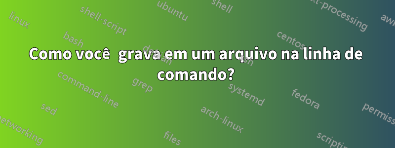 Como você grava em um arquivo na linha de comando?