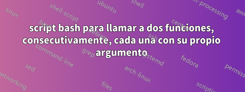 script bash para llamar a dos funciones, consecutivamente, cada una con su propio argumento