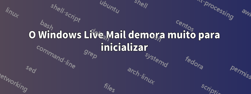 O Windows Live Mail demora muito para inicializar