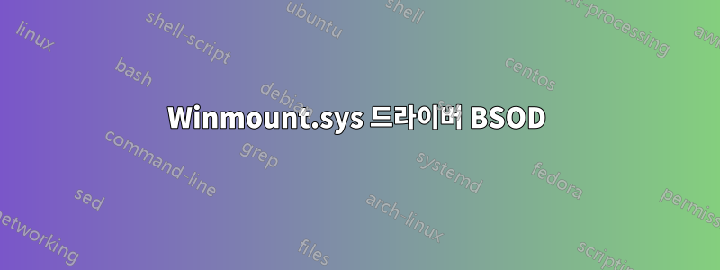 Winmount.sys 드라이버 BSOD