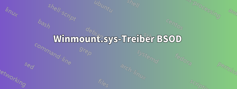 Winmount.sys-Treiber BSOD