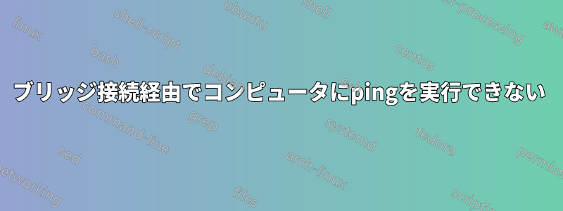 ブリッジ接続経由でコンピュータにpingを実行できない