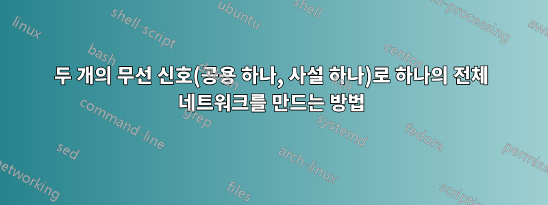 두 개의 무선 신호(공용 하나, 사설 하나)로 하나의 전체 네트워크를 만드는 방법