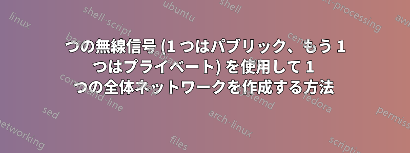 2 つの無線信号 (1 つはパブリック、もう 1 つはプライベート) を使用して 1 つの全体ネットワークを作成する方法