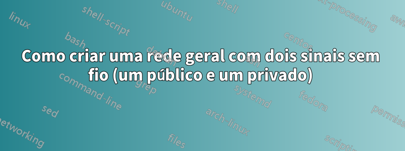 Como criar uma rede geral com dois sinais sem fio (um público e um privado)