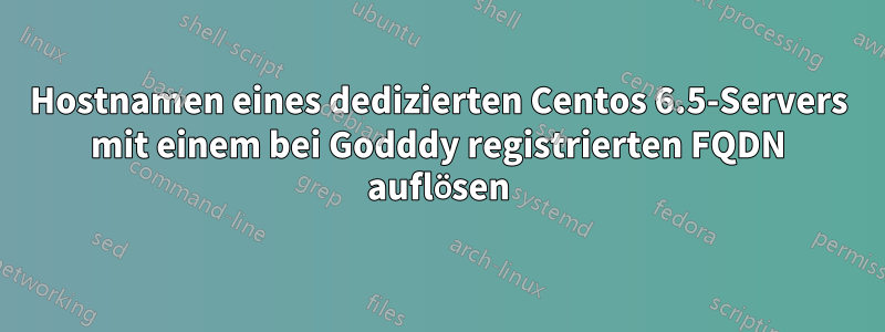 Hostnamen eines dedizierten Centos 6.5-Servers mit einem bei Godddy registrierten FQDN auflösen