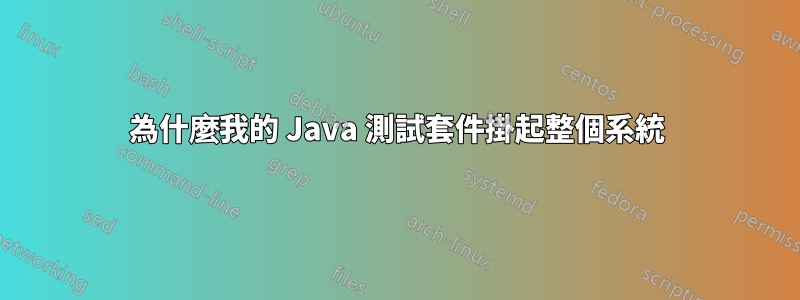 為什麼我的 Java 測試套件掛起整個系統