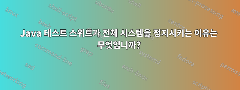 Java 테스트 스위트가 전체 시스템을 정지시키는 이유는 무엇입니까?