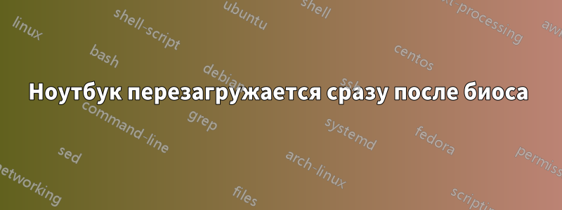 Ноутбук перезагружается сразу после биоса