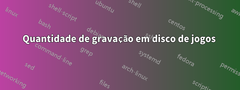 Quantidade de gravação em disco de jogos