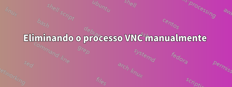 Eliminando o processo VNC manualmente