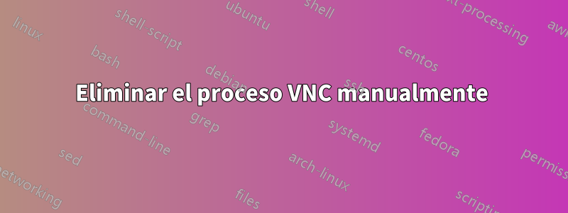 Eliminar el proceso VNC manualmente