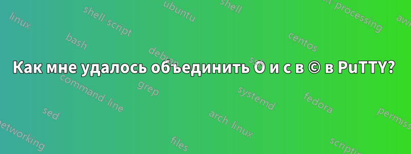 Как мне удалось объединить O и c в © в PuTTY?