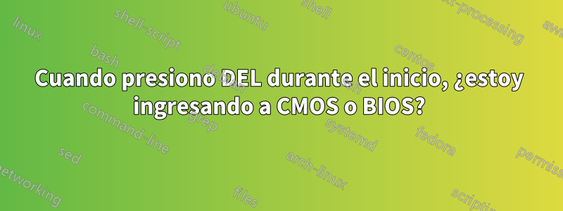 Cuando presiono DEL durante el inicio, ¿estoy ingresando a CMOS o BIOS?