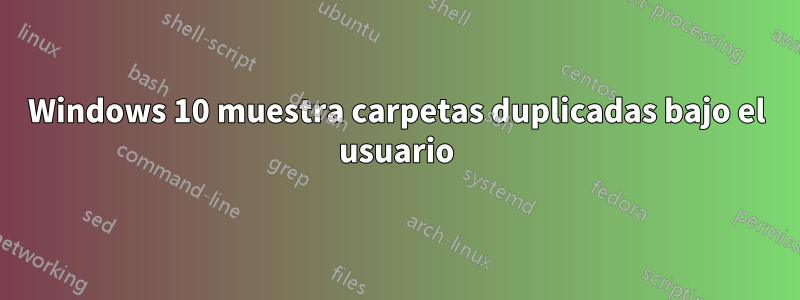 Windows 10 muestra carpetas duplicadas bajo el usuario